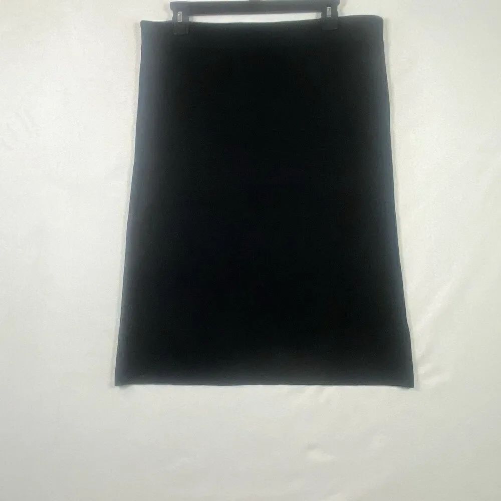 Banana Republic Women’s Large Black Knit Pull-On Pencil Skirt Stretch Midi